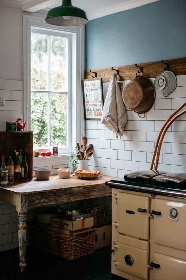 Farmhouse kitchen with vintage stove