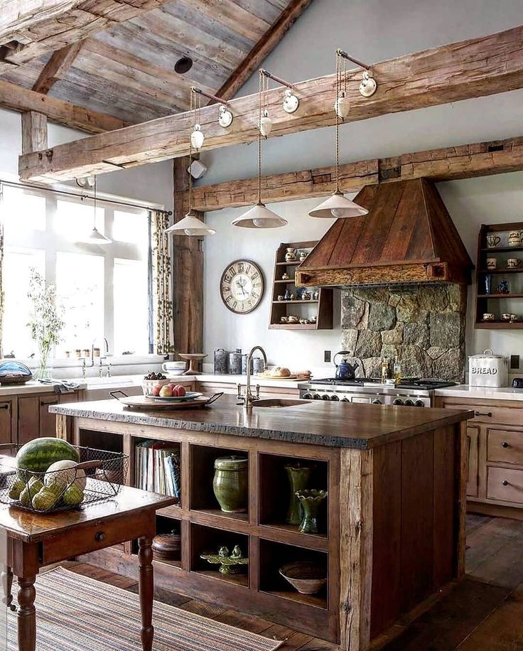 Farmhouse kitchen with natural stone