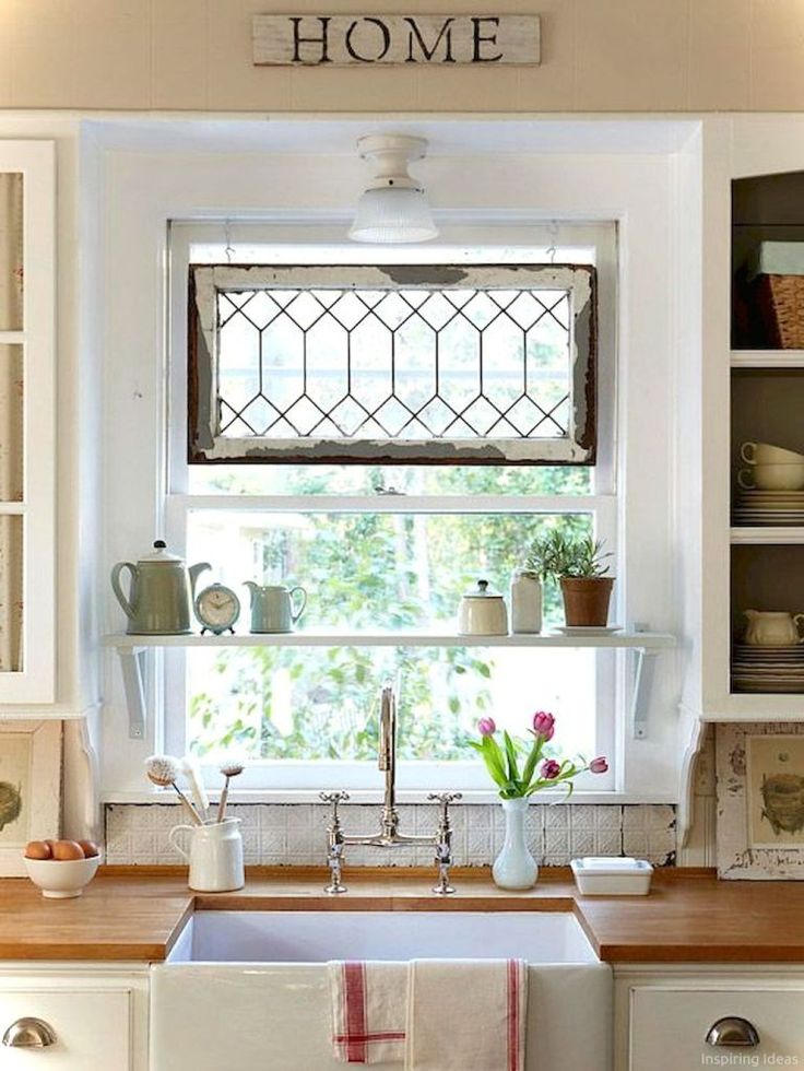 Farmhouse kitchen sink with natural light