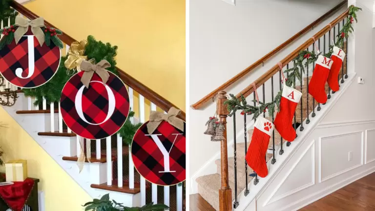 36 Magical Christmas Staircase Decor Ideas for 2024