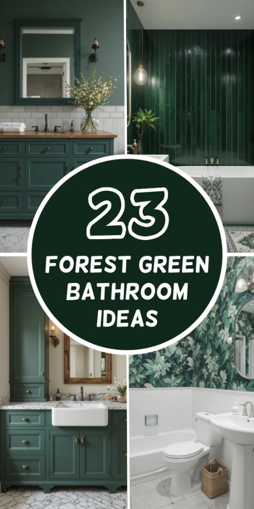 23 Gorgeous Forest Green Bathroom Ideas - Addicted To Organization