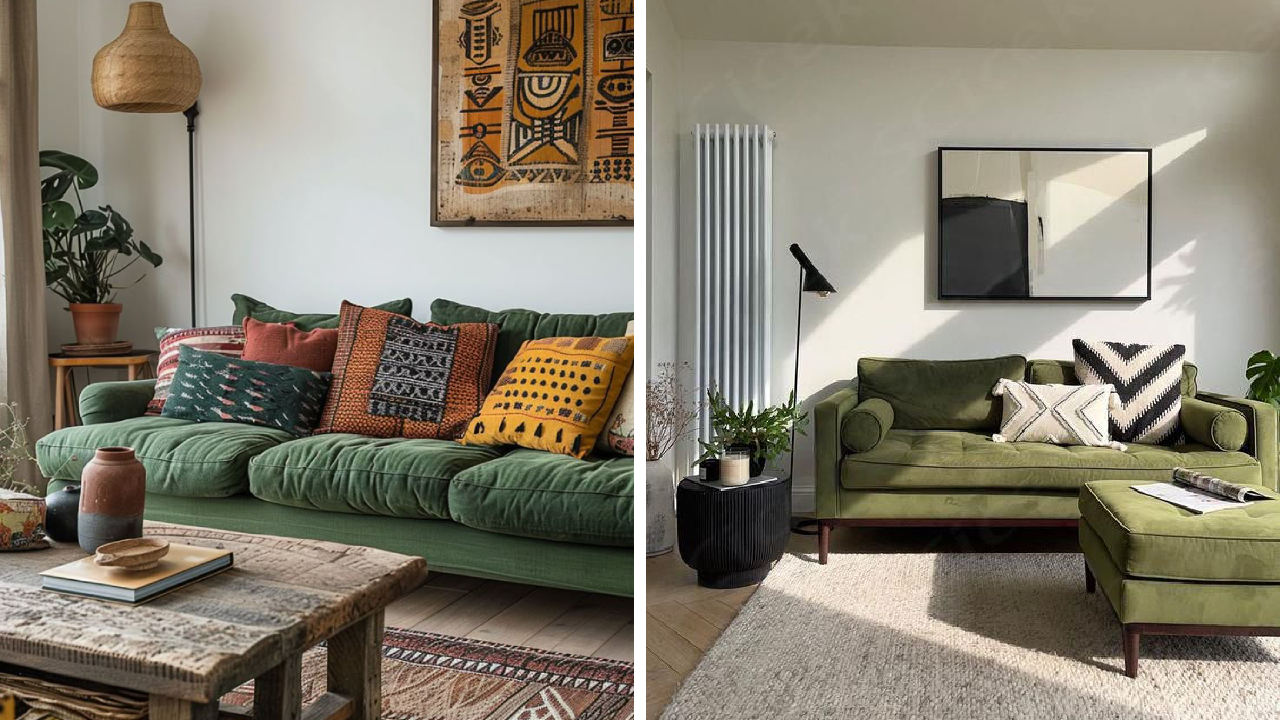 29 Olive Green Sofa Living Room Ideas That Wow - Addicted To Organization