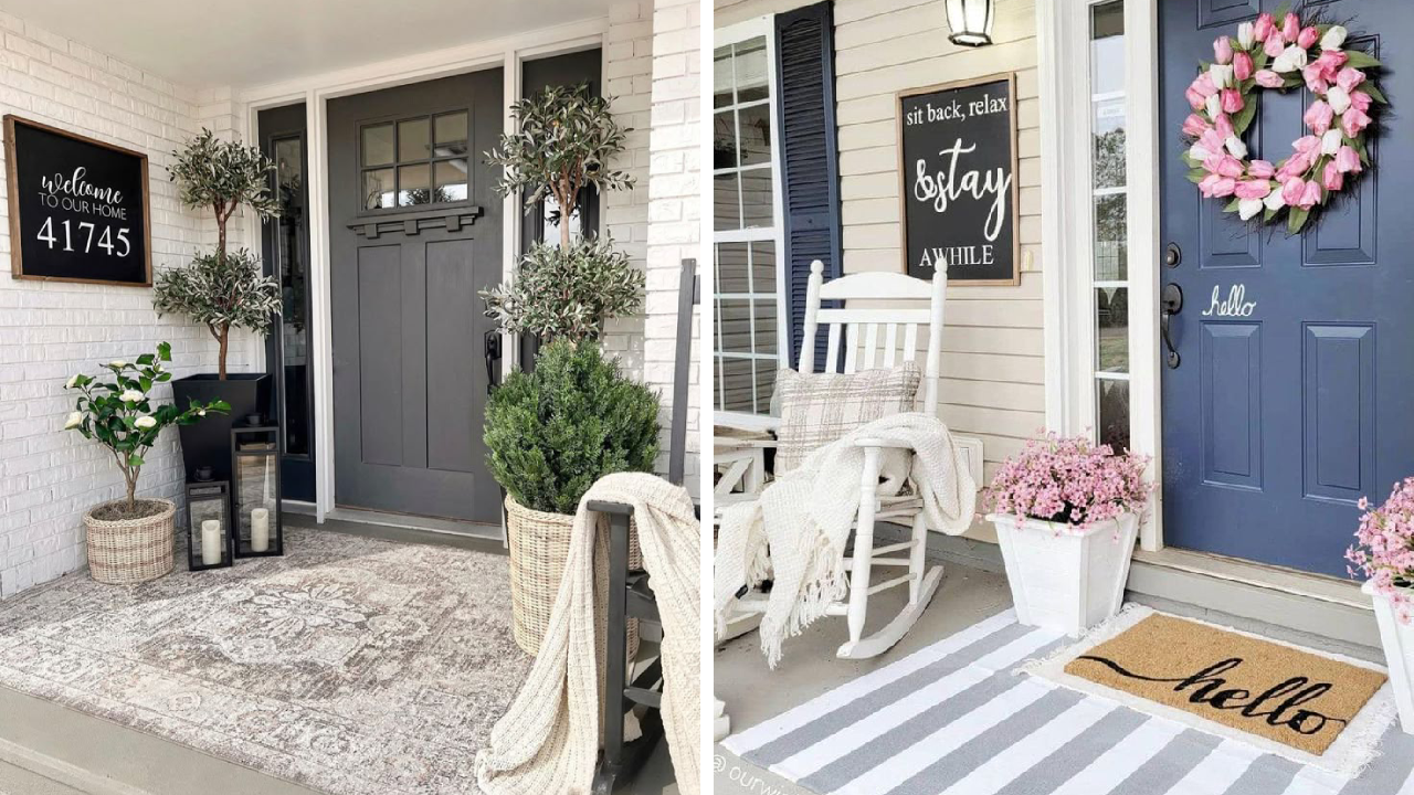 35 Outside Front Door Entryway Ideas - Addicted To Organization