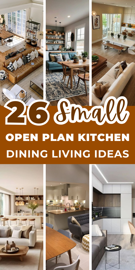 26 Small Open Plan Kitchen Dining Living Ideas to Copy - Addicted To ...