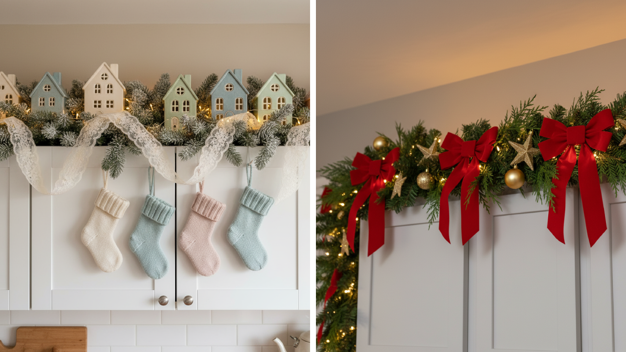 30 Christmas Decor Above Kitchen Cabinets Ideas - Addicted To Organization