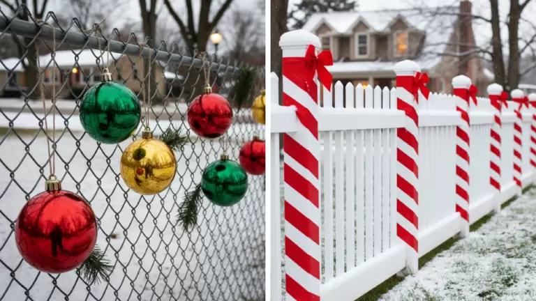 20 Outdoor Christmas Fence Decoration Ideas