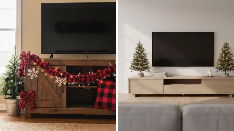 30 TV Stand Christmas Decor Ideas