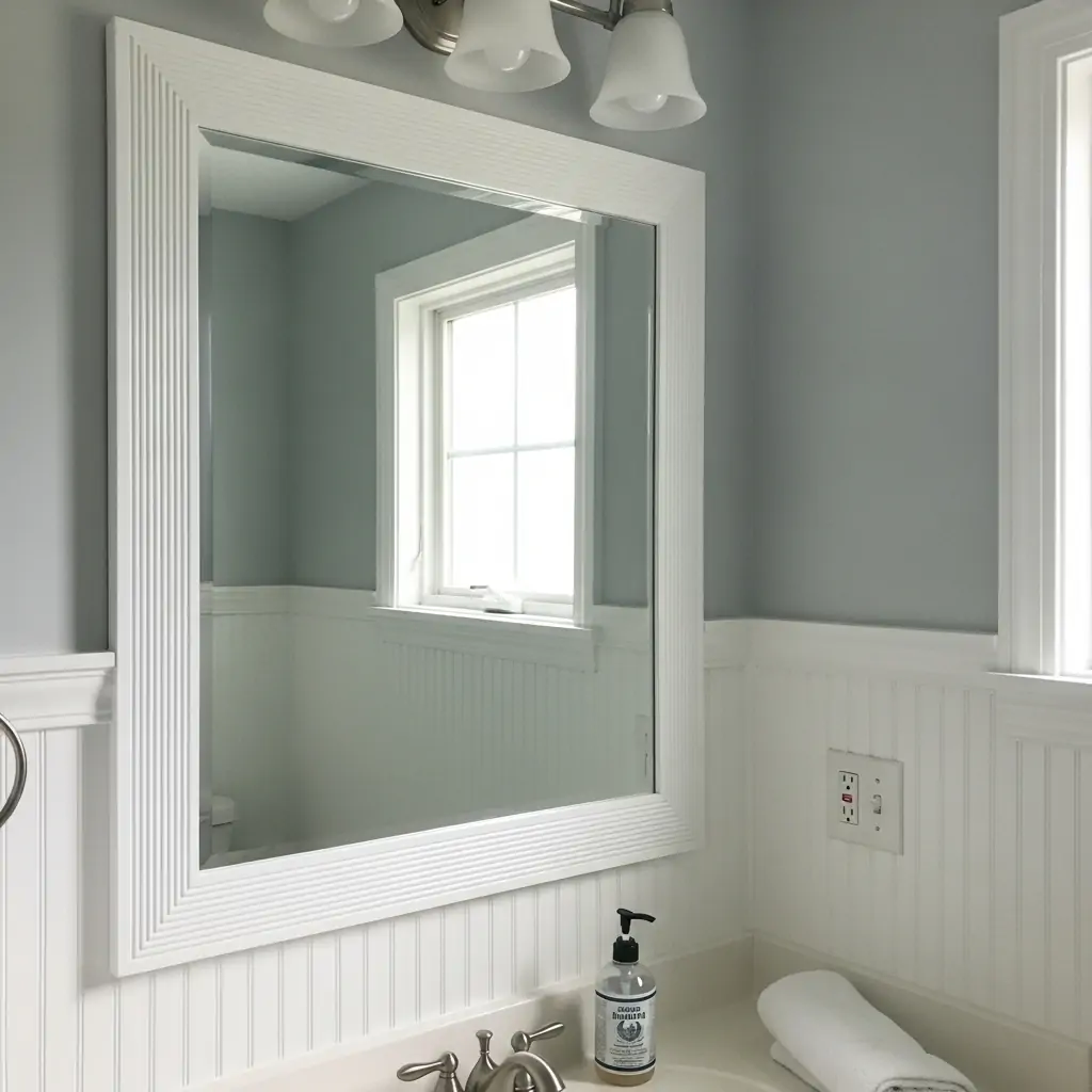Framing the Mirror - 29 Easy Ideas for Beautiful Bathroom Beadboard