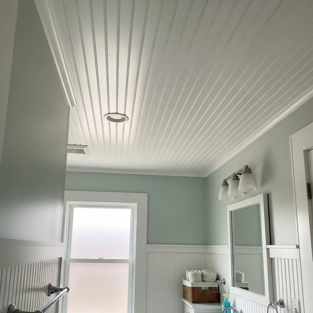 Cottage Style Ceiling - 29 Easy Ideas for Beautiful Bathroom Beadboard