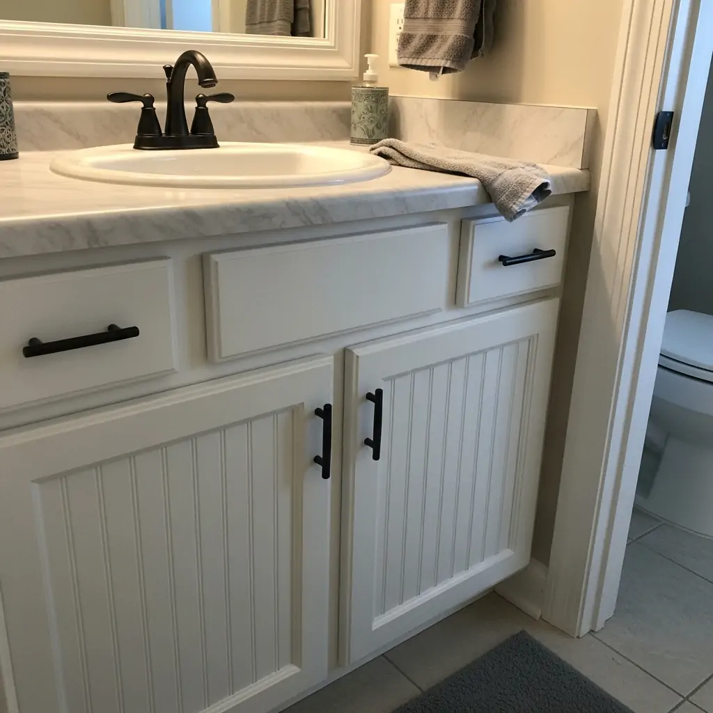 Vanity Wrap Around - 29 Easy Ideas for Beautiful Bathroom Beadboard