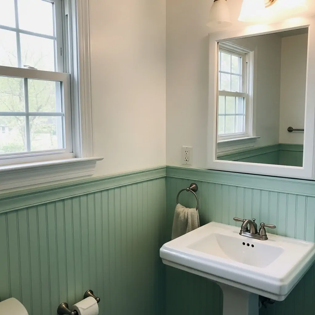 Soft Mint Green Walls - 29 Easy Ideas for Beautiful Bathroom Beadboard