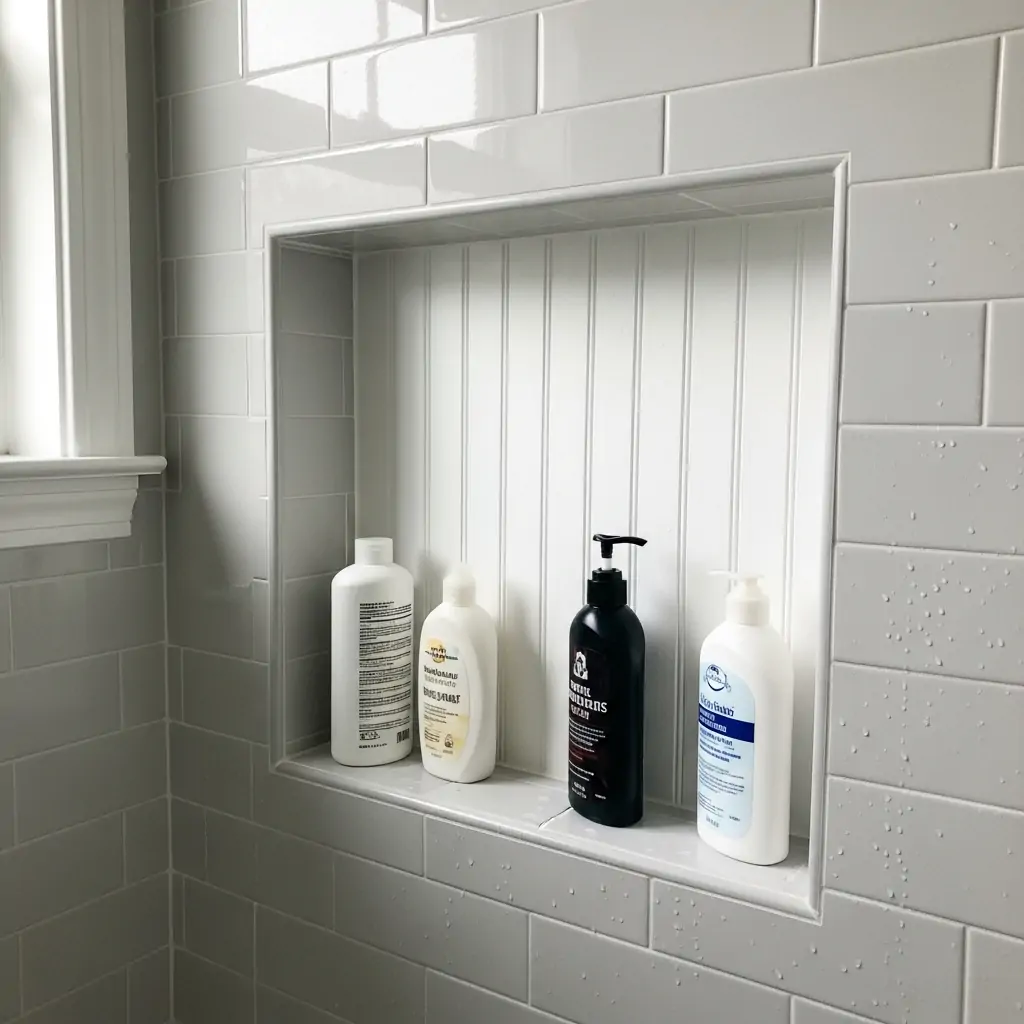 Inside the Shower Niche - 29 Easy Ideas for Beautiful Bathroom Beadboard