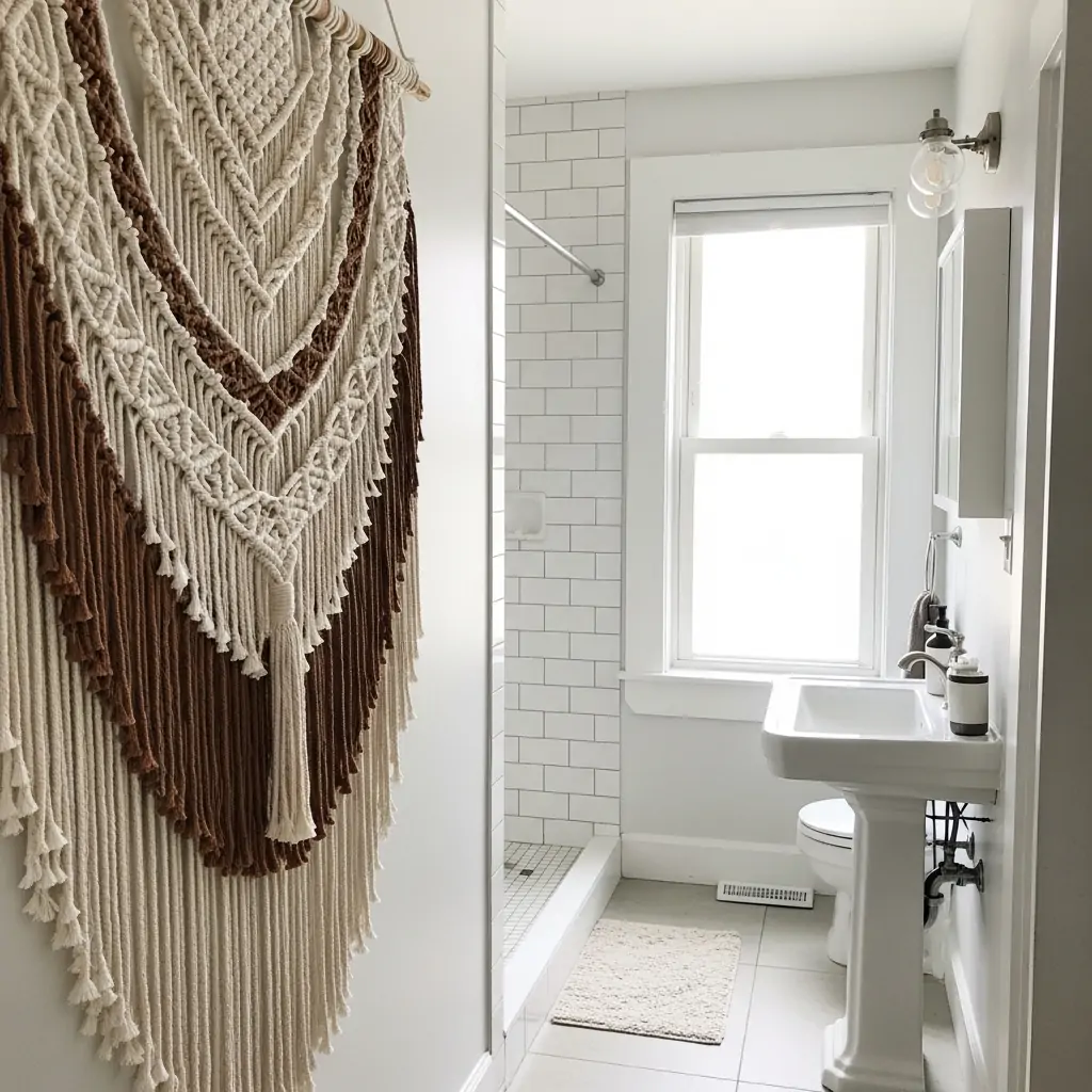Woven Macrame Hangings - Bathroom Picture Ideas Wall Art