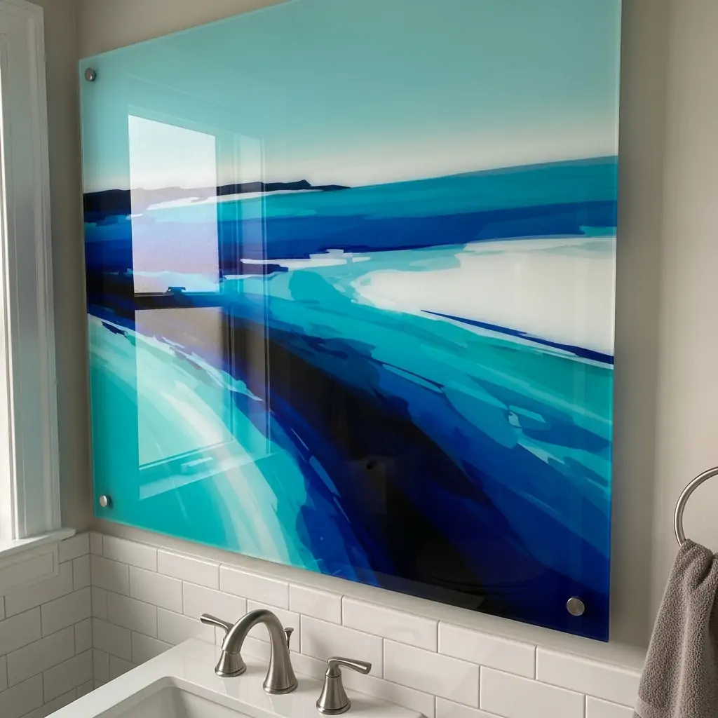 Art Printed On Glass - Bathroom Picture Ideas Wall Art