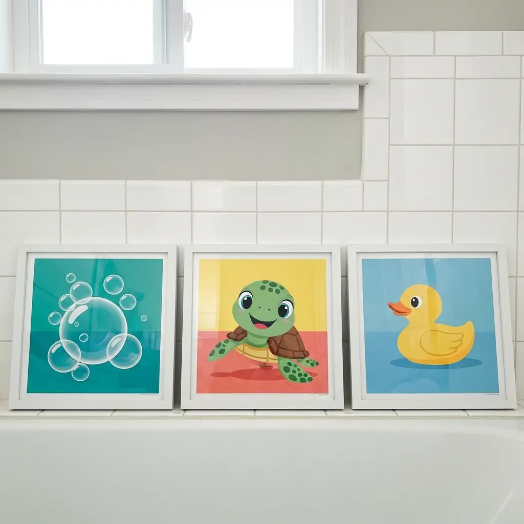 Kid’s Bubble Prints - Bathroom Picture Ideas Wall Art