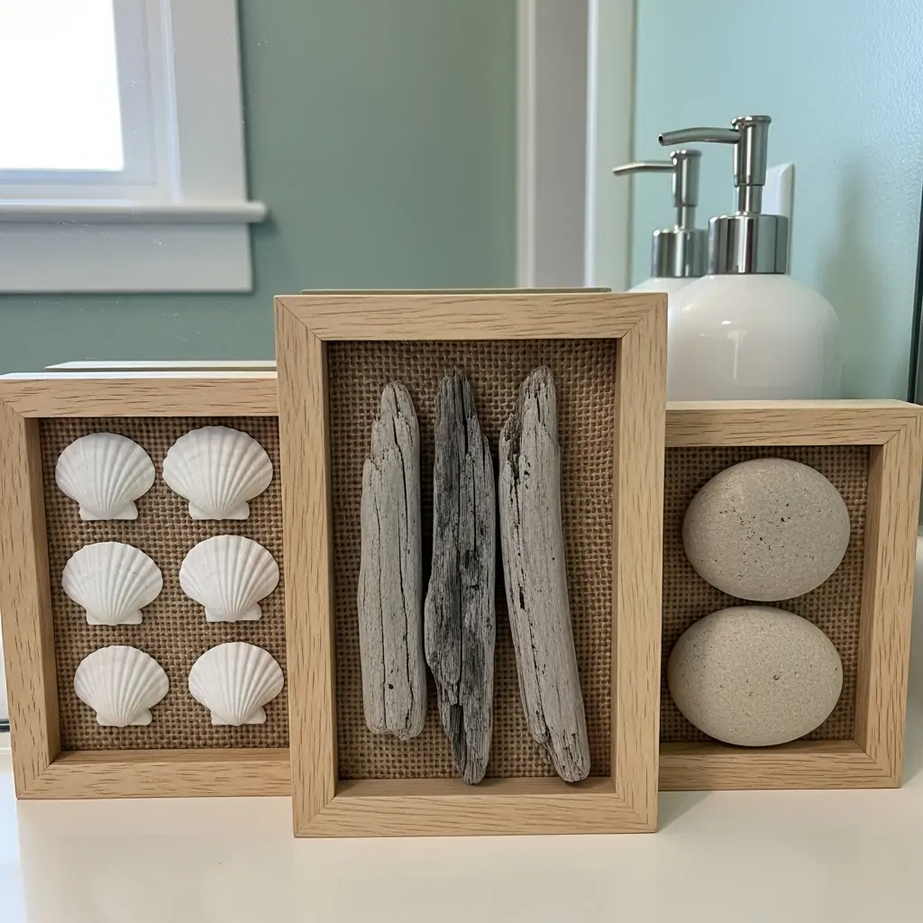 Framed Beach Finds - Bathroom Picture Ideas Wall Art