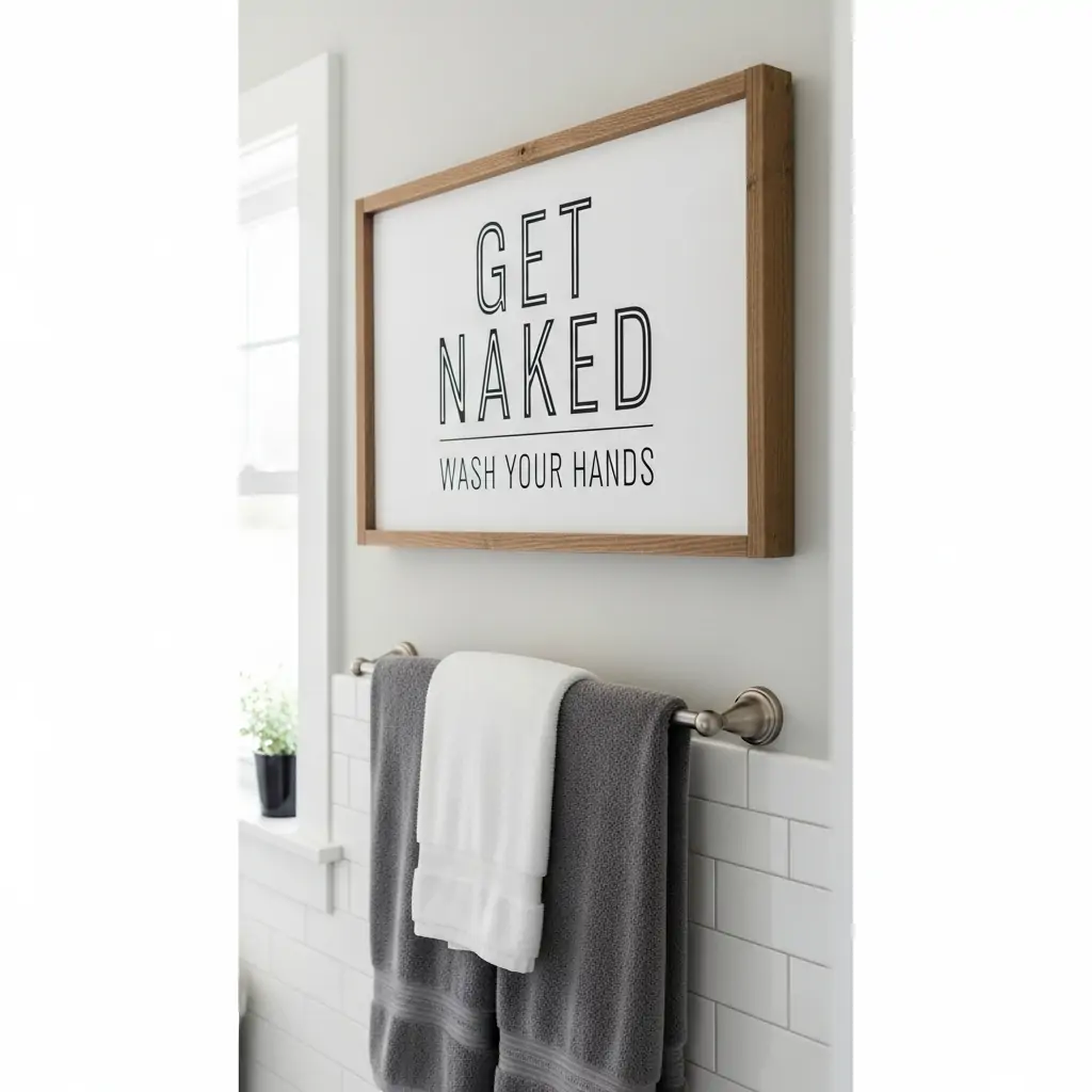 Funny Typography Signs - Bathroom Picture Ideas Wall Art