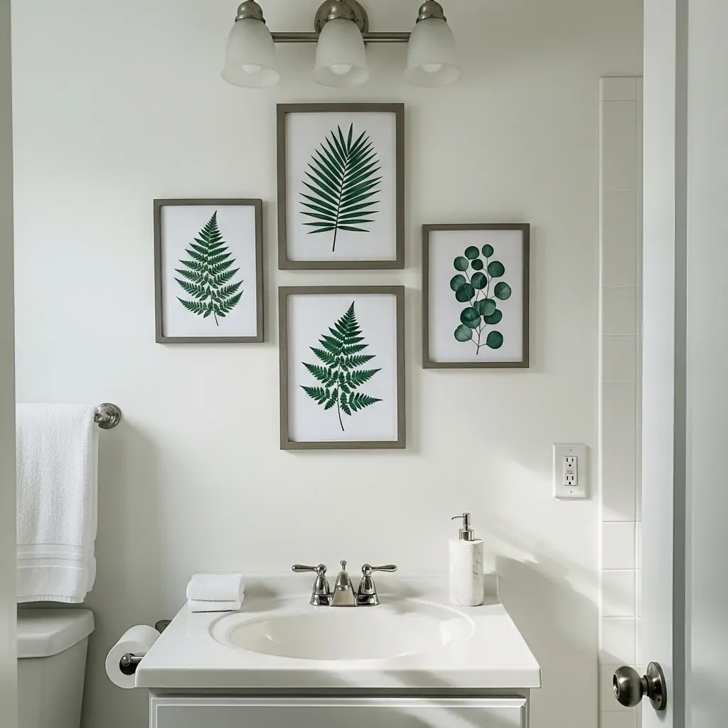 Botanical Leaf Prints - Bathroom Picture Ideas Wall Art