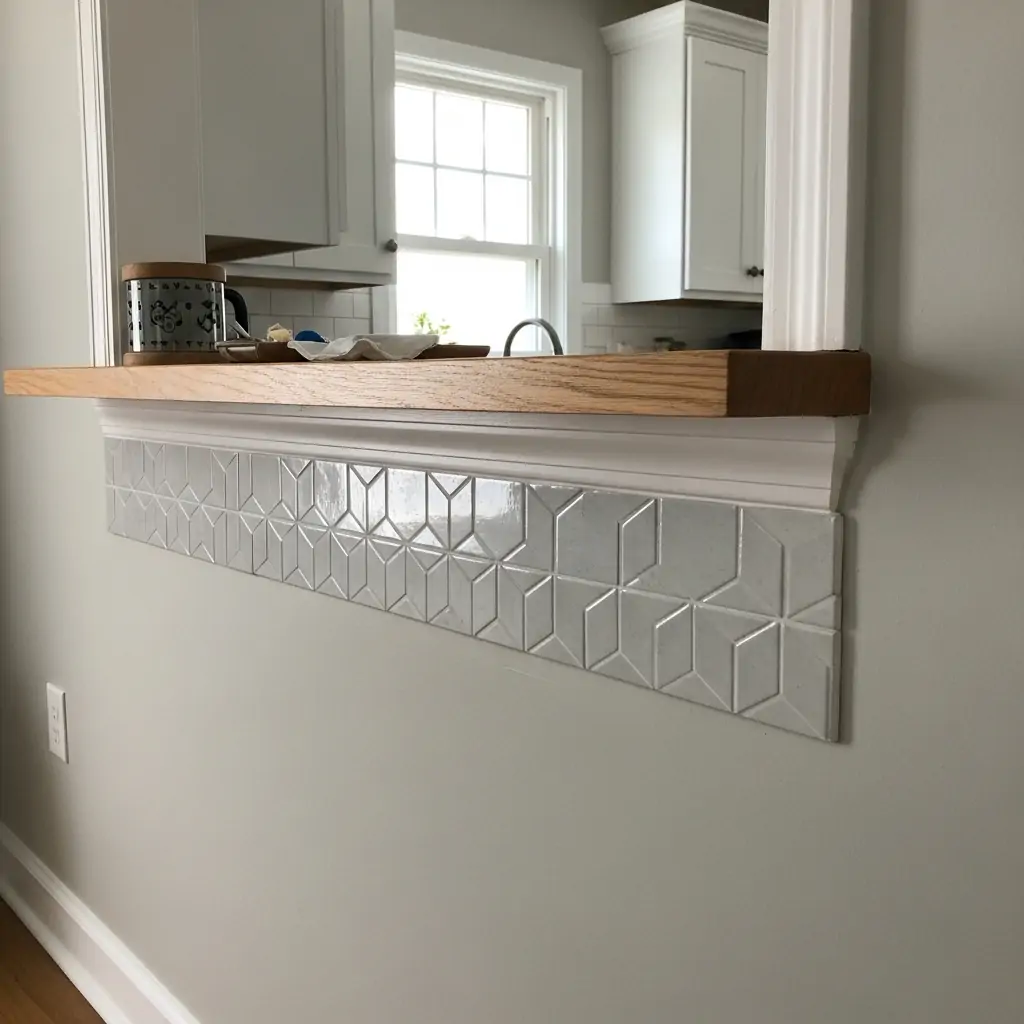 Use Peel-and-Stick Tile - 30 Genius Kitchen Pass Through Ideas