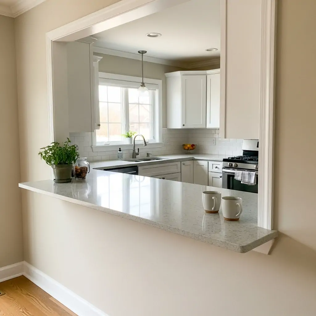 Match Counter Tops - 30 Genius Kitchen Pass Through Ideas