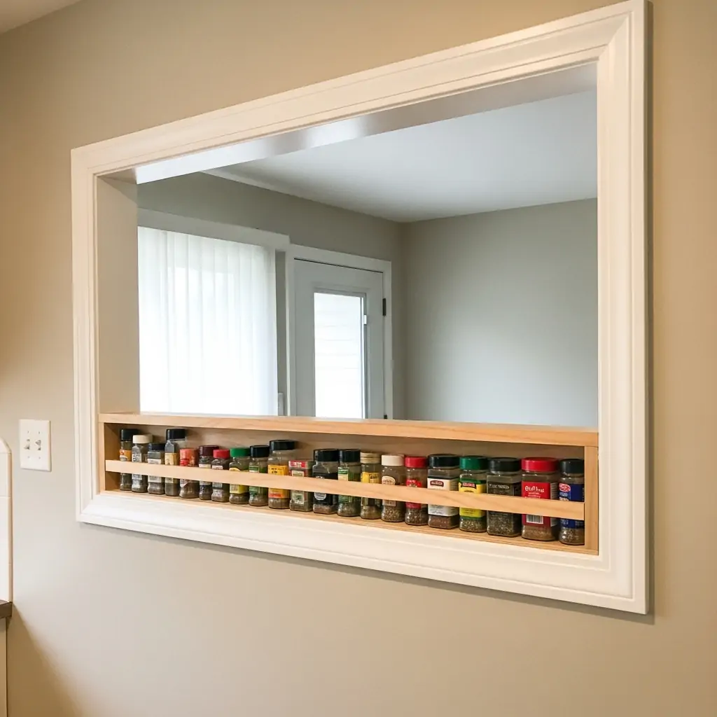 Add A Spice Rack - 30 Genius Kitchen Pass Through Ideas