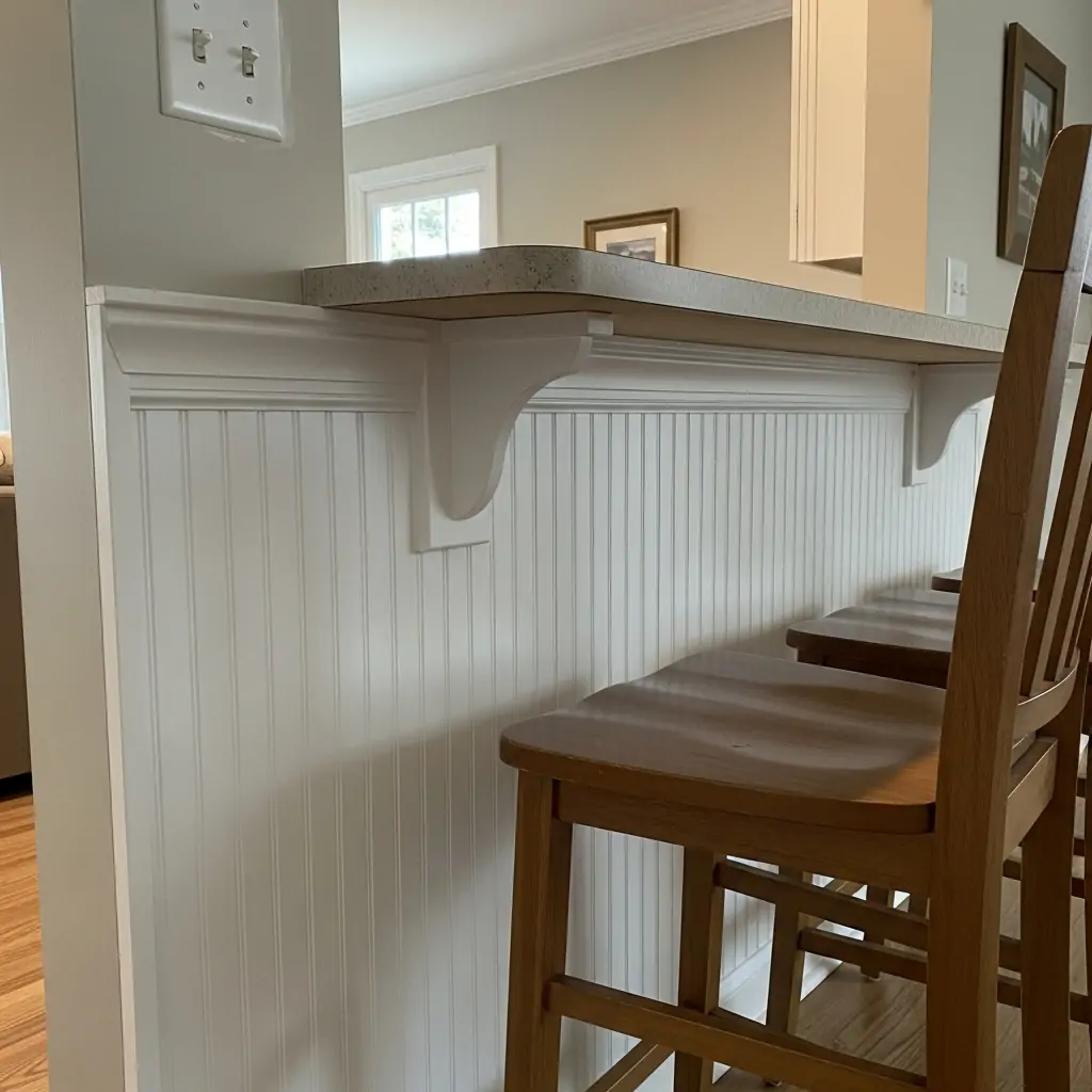 Beadboard Under Counter Lip - 30 Genius Kitchen Pass Through Ideas