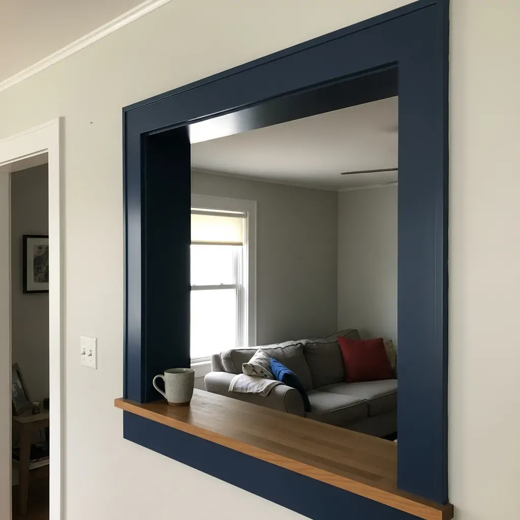 Contrast Paint Color - 30 Genius Kitchen Pass Through Ideas