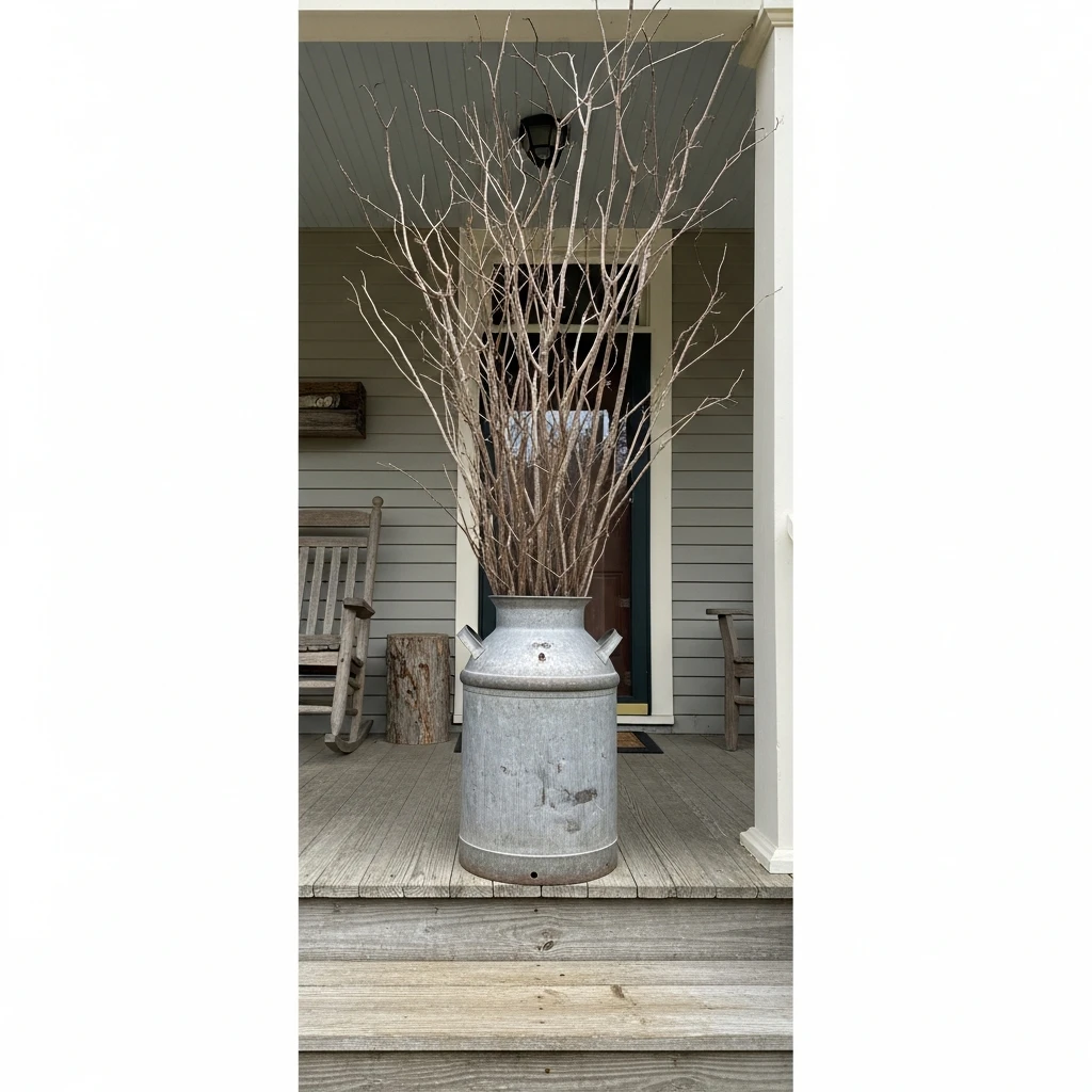 Oversized Milk Can Accent - 30 Simple, Budget-Friendly Valentine Front Porch Ideas
