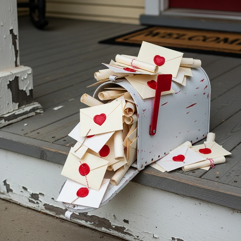 Faux Love Letter Display - 30 Simple, Budget-Friendly Valentine Front Porch Ideas
