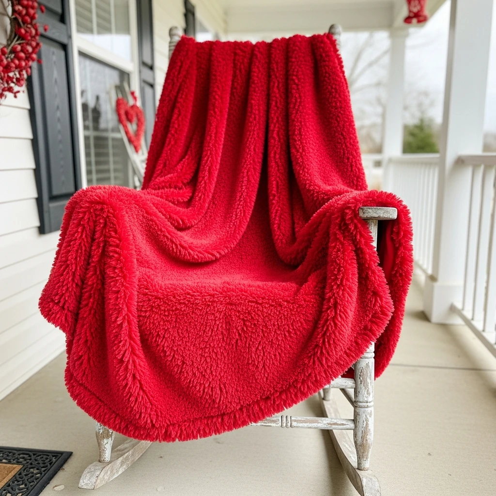 Throw Blanket on Chair - 30 Simple, Budget-Friendly Valentine Front Porch Ideas