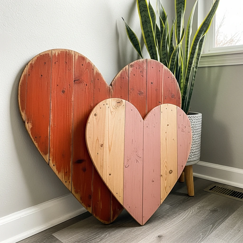Large Wooden Heart Decor - 30 Simple, Budget-Friendly Valentine Front Porch Ideas