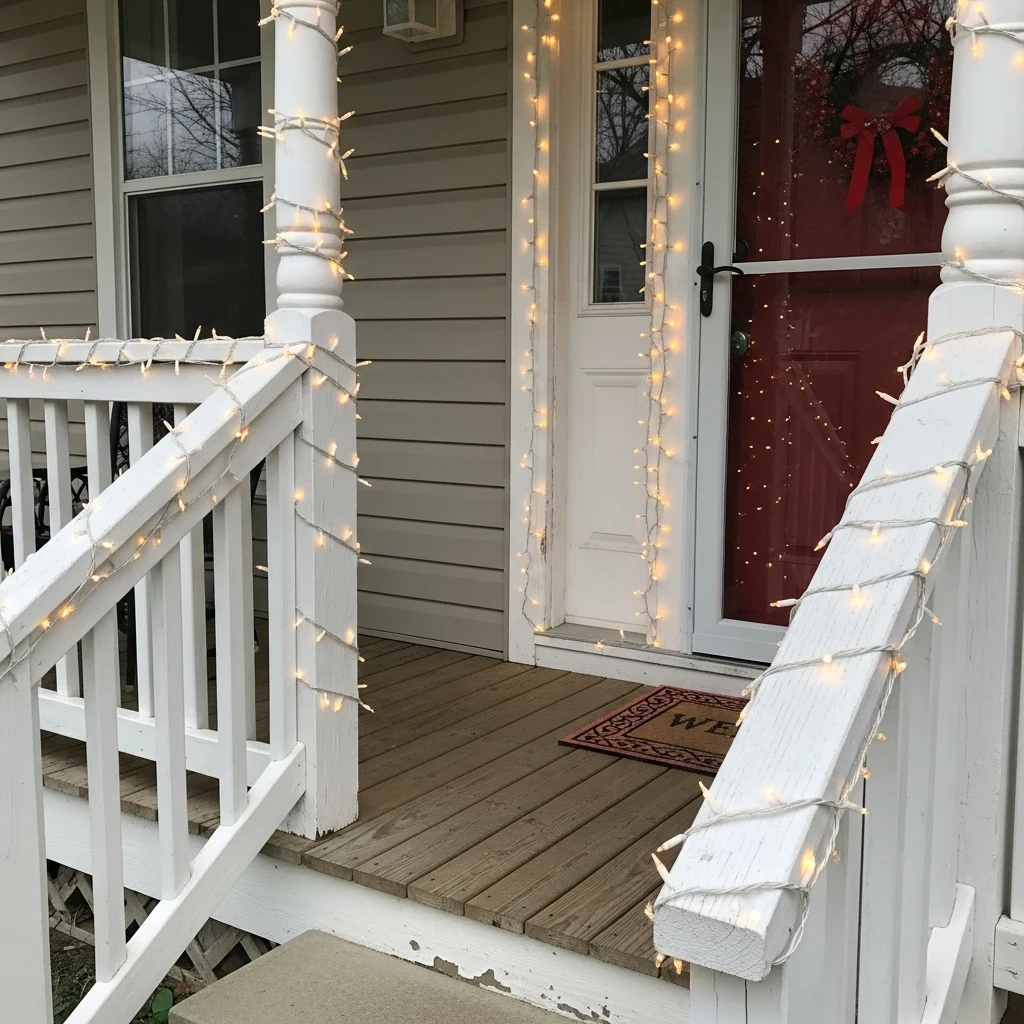 Romantic String Lights - 30 Simple, Budget-Friendly Valentine Front Porch Ideas