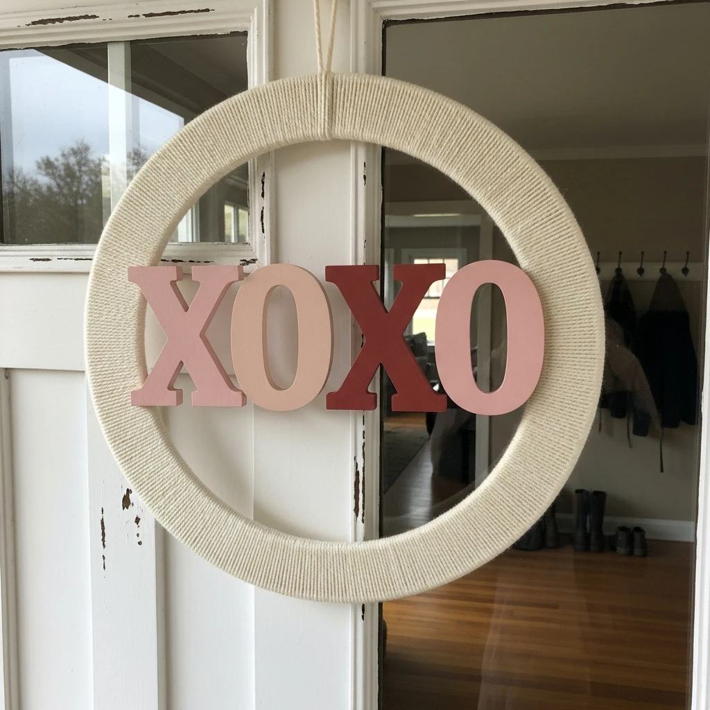 Simple XOXO Valentine Wreath - 30 Beautiful Valentine Wreath Ideas for a Quick Update