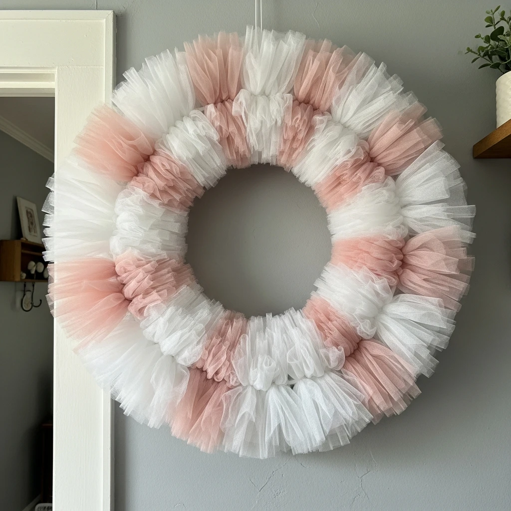 Whimsical Tulle Cloud - 30 Beautiful Valentine Wreath Ideas for a Quick Update