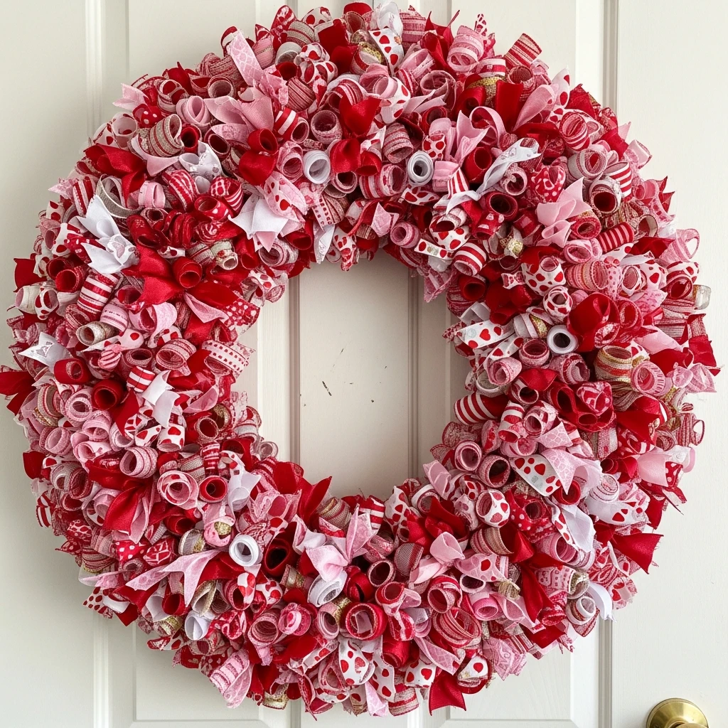Full Ribbon Loop Texture - 30 Beautiful Valentine Wreath Ideas for a Quick Update