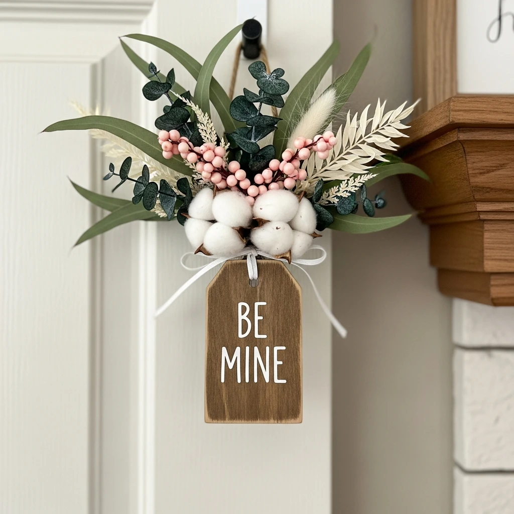 Charming Message Sign - 30 Beautiful Valentine Wreath Ideas for a Quick Update