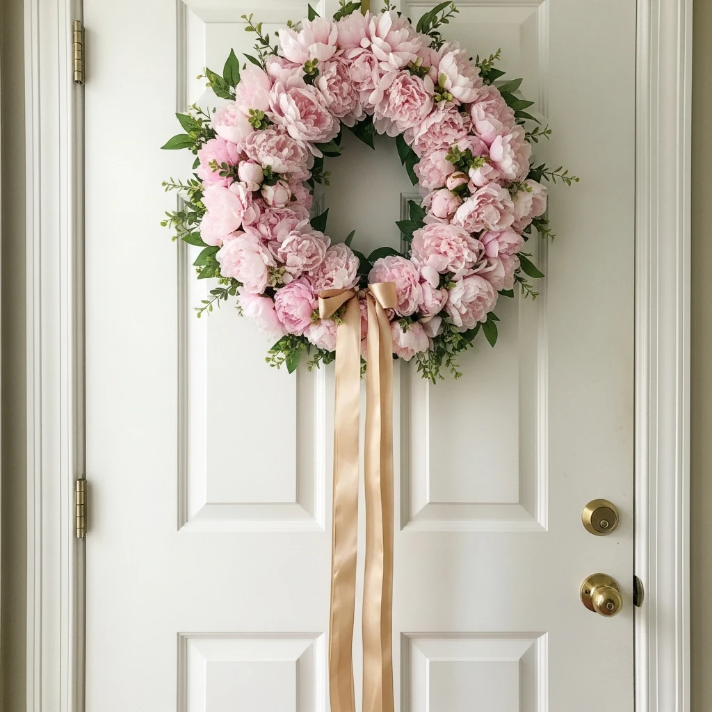 Dreamy Pink Peony Wreath - 30 Beautiful Valentine Wreath Ideas for a Quick Update