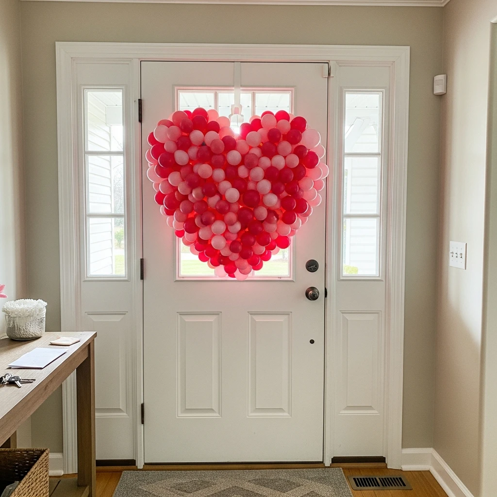Playful Balloon Cluster - 30 Beautiful Valentine Wreath Ideas for a Quick Update