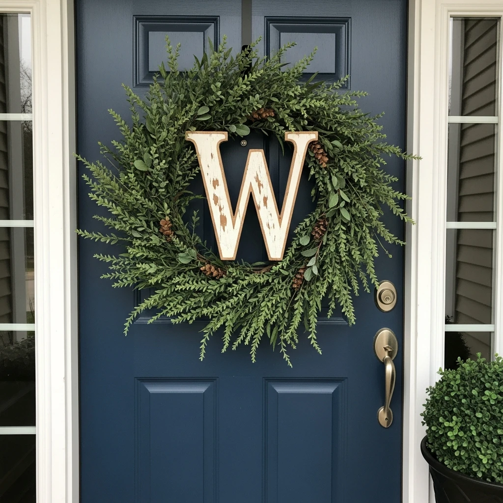 Monogram Wreath: Make It Yours - 30 Beautiful Valentine Wreath Ideas for a Quick Update