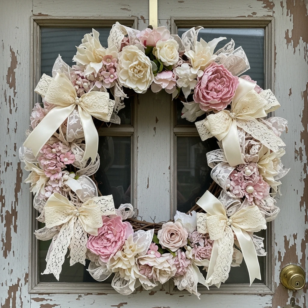 Dreamy Shabby Chic Wreath - 30 Beautiful Valentine Wreath Ideas for a Quick Update