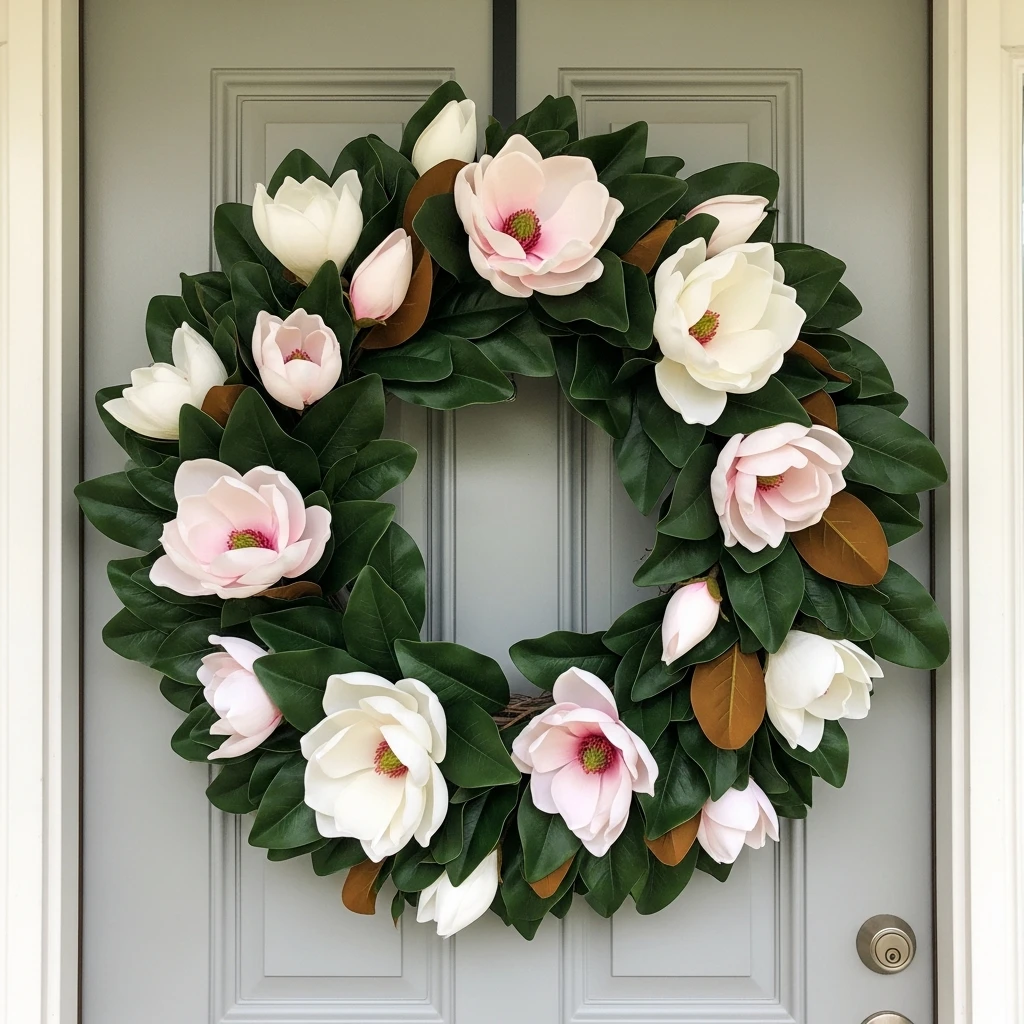 Elegant Magnolia Wreath DIY - 30 Beautiful Valentine Wreath Ideas for a Quick Update