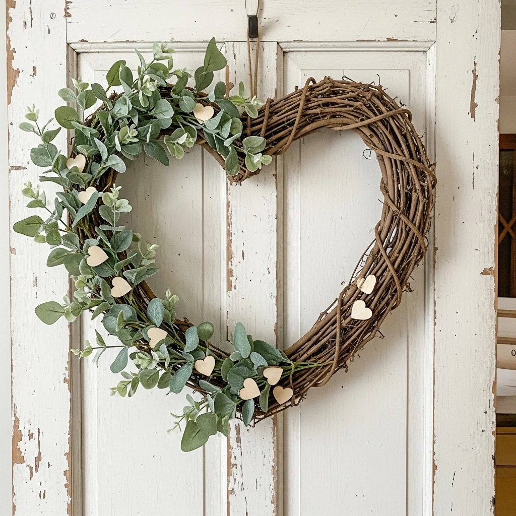 Farmhouse Grapevine Heart - 30 Beautiful Valentine Wreath Ideas for a Quick Update