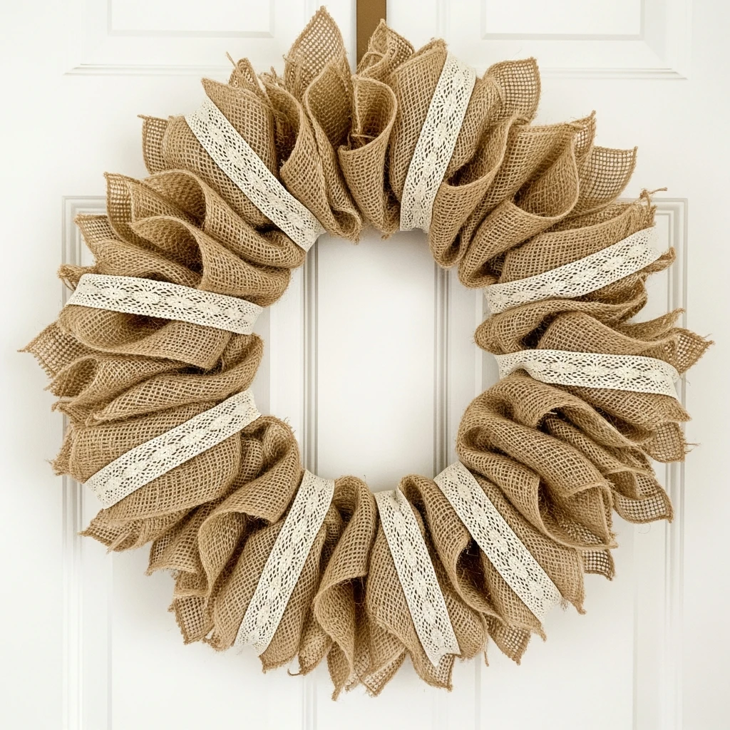 Cozy Burlap and Lace - 30 Beautiful Valentine Wreath Ideas for a Quick Update