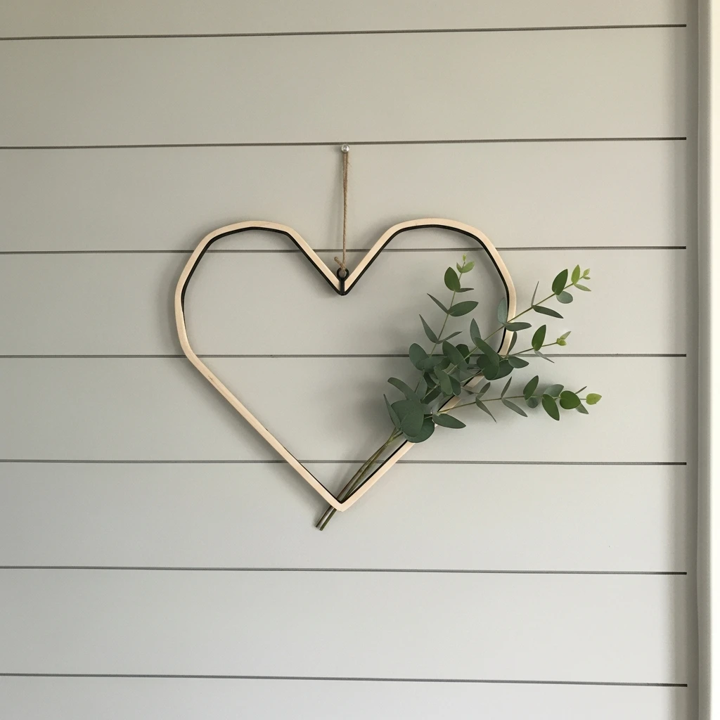 Simple Scandinavian Heart - 30 Beautiful Valentine Wreath Ideas for a Quick Update