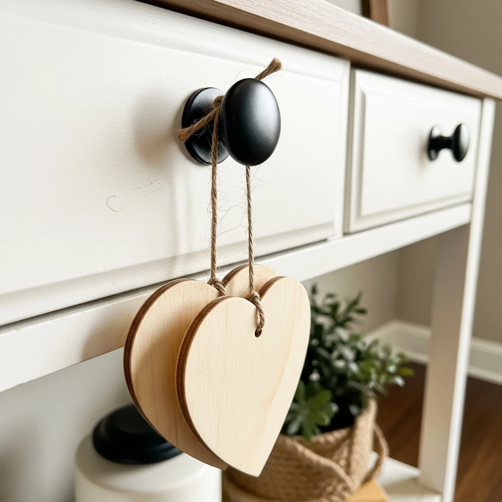 Simple Heart Hanging Tags - 30 Simple Valentine Entryway Ideas: Get a Beautiful, Cozy Look on a Budget