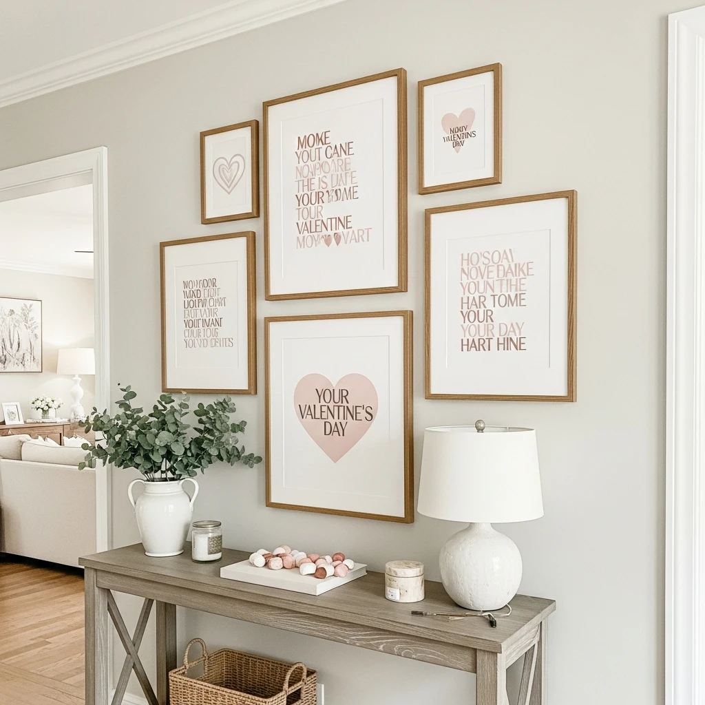 Framed Love Quotes Art - 30 Simple Valentine Entryway Ideas: Get a Beautiful, Cozy Look on a Budget