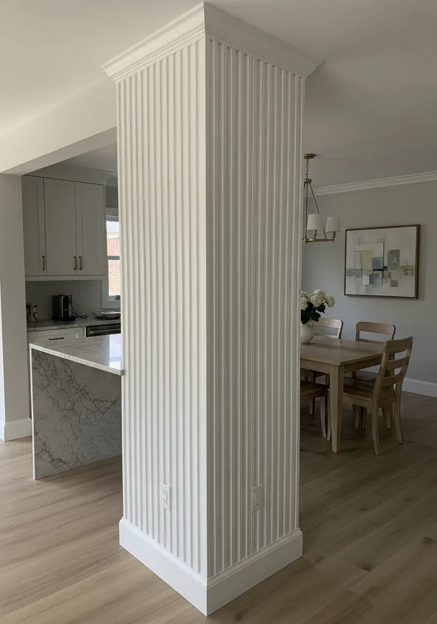 Fluted Panel Feature Wall - 40 Load Bearing Wall Ideas for Kitchens