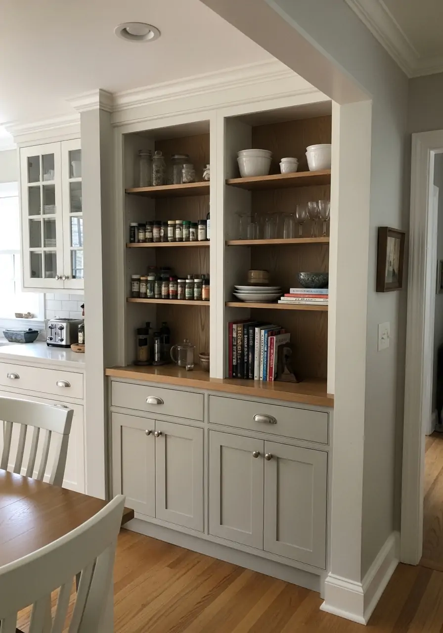 Double-Sided Storage Wall - 40 Load Bearing Wall Ideas for Kitchens