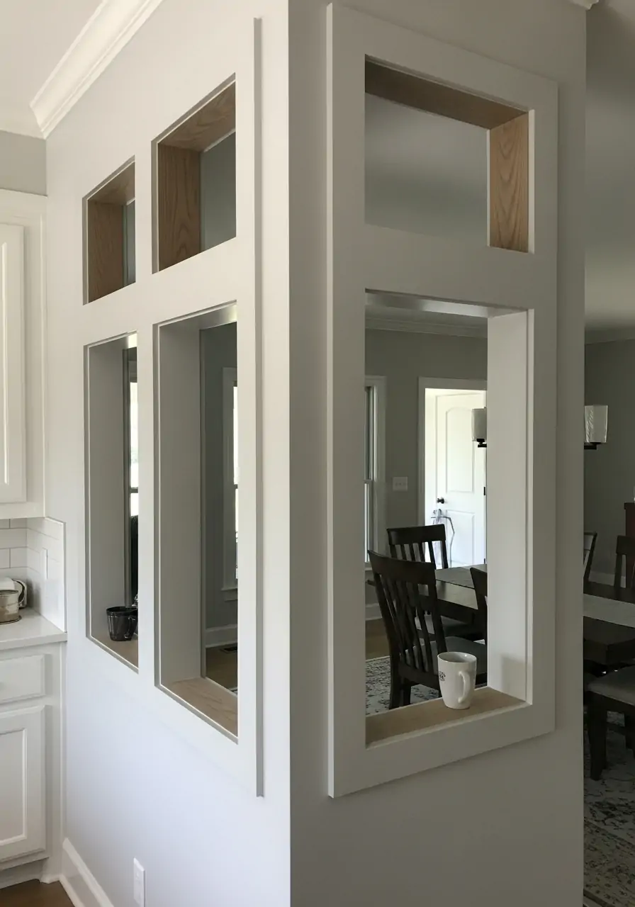 Modern Grid-Style Opening - 40 Load Bearing Wall Ideas for Kitchens