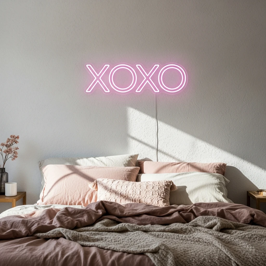 Modern Love Neon Sign - 40 Simple & Budget-Friendly Valentine's Day Bedroom Decor Ideas
